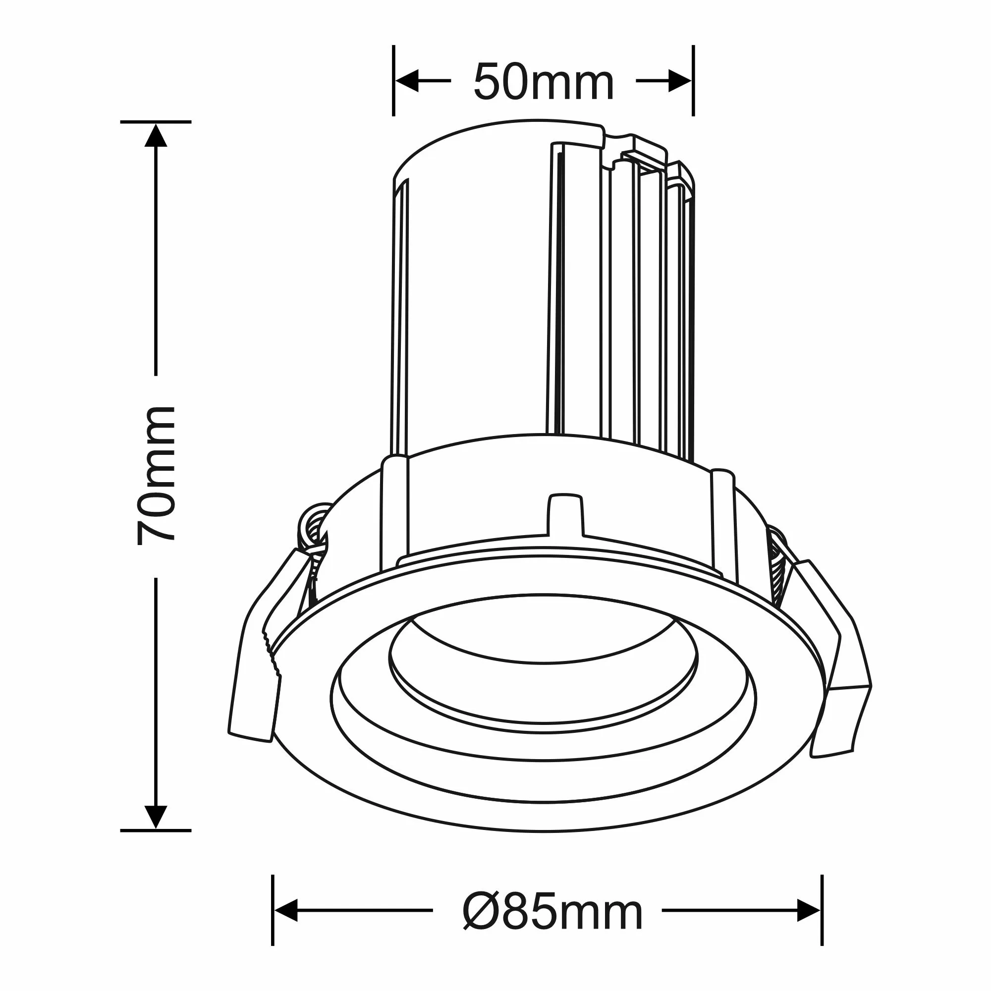 Beppe 9 Tridonic Powered 9W 3000K 840lm 36° CRI>90 LED Engine White Stepped Fixed Recessed Spotlight, IP20 DM202321  Dlux Beppe 12